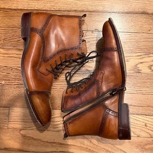 Men’s Steve Madden Howard dress boot shoe brown leather with zip size 9